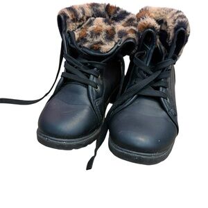 Girls Black Boots size 13 with Faux Fur Lining
